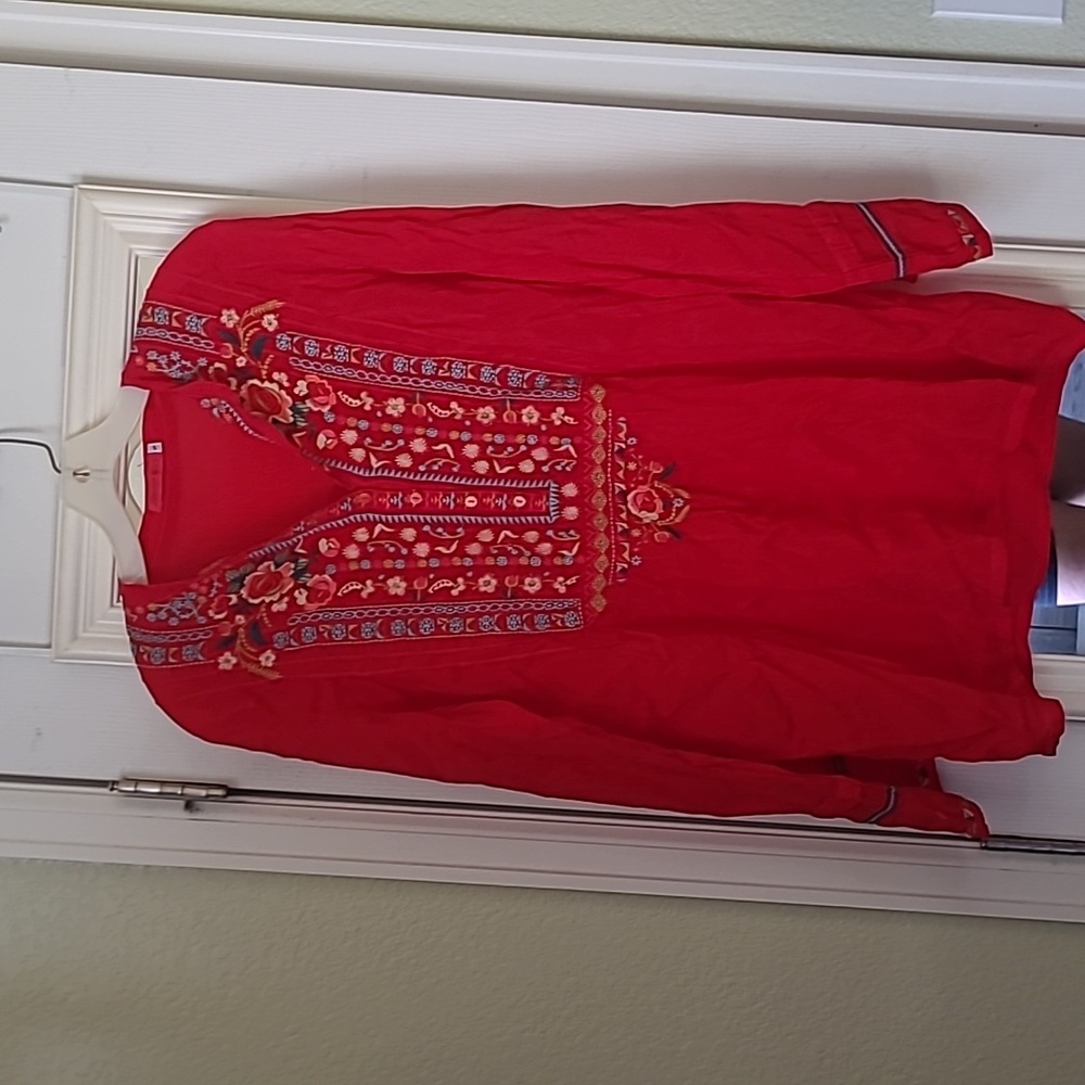 Johhny Was red tunic top